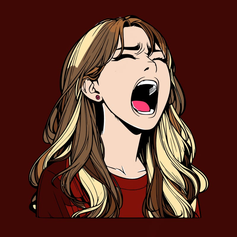 screaming realistic, girl