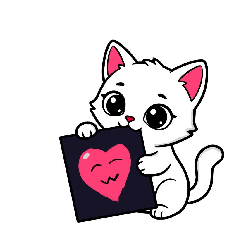 a small cat with a blank sheet of paper in its hand. the cat is sooooooo cute!