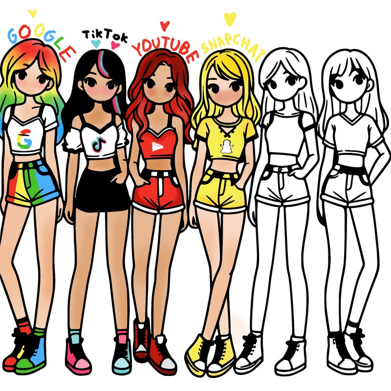 a group of girls wearing crop tops and shorts