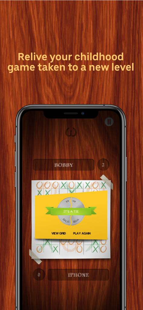 TicToe Fury - Tic Tac Toe - Screenshot of TicToe Fury mobile app showing a tic-tac-toe game tie result on a digital paper interface.