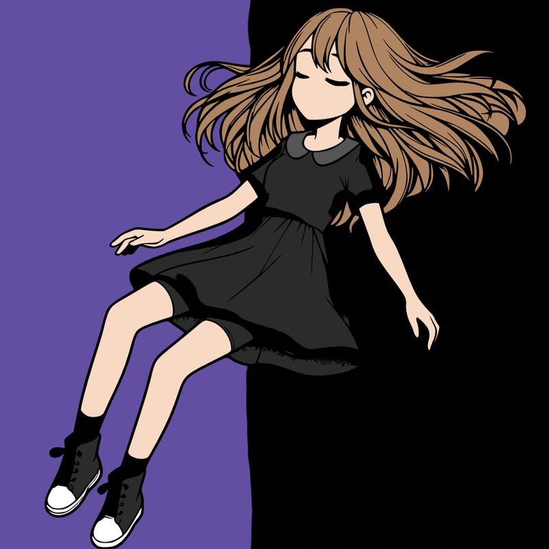 realistic girl floating