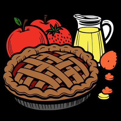 a pie of food
