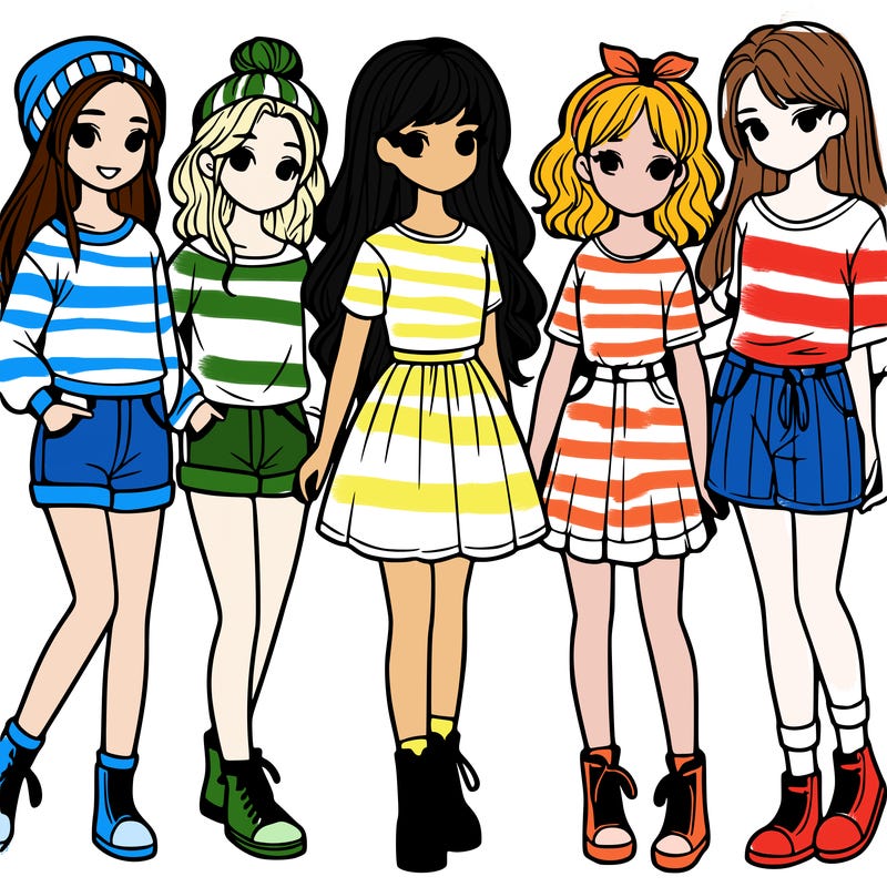 a group of five girls