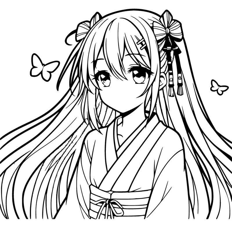 anime girl with long hair