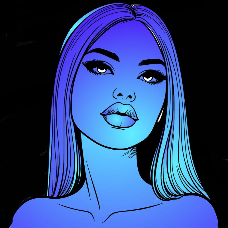 realistic woman with full lips