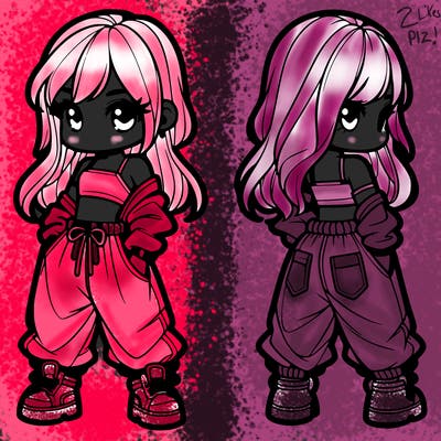 girl in crop top and baggy pants