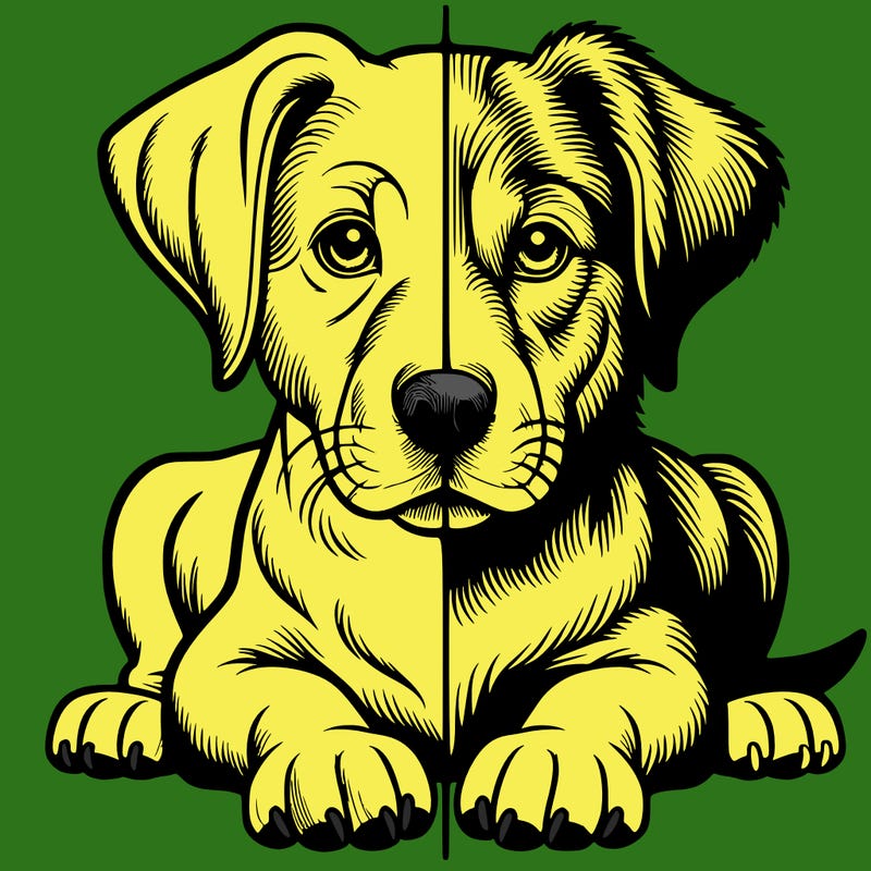 realistic dog split picture