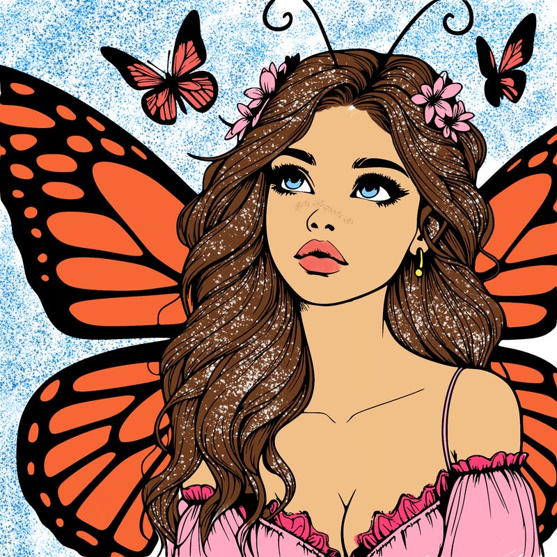 butterfly fairy realistic girl