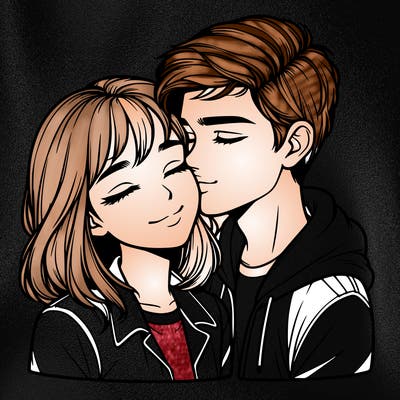 realistic girl and boy  love