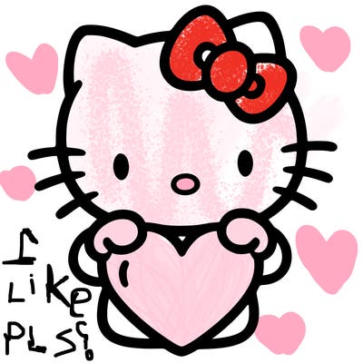 hello kitty with a big heart