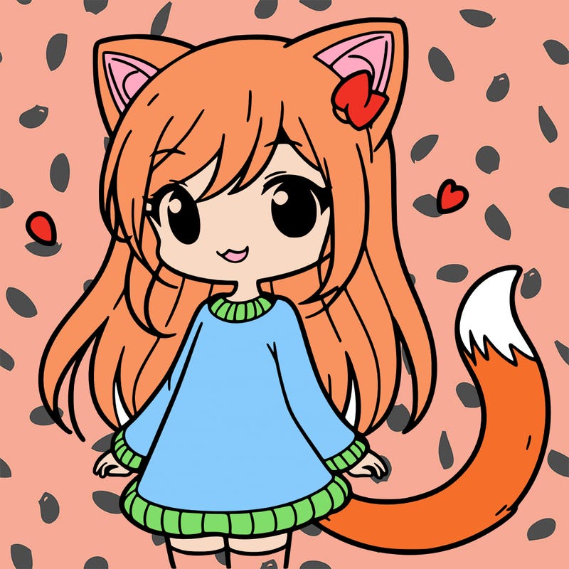 girl with cat ears and tail