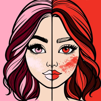 realistic girl split half
