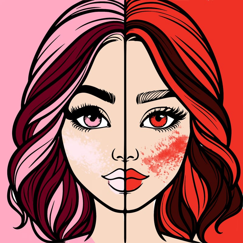realistic girl split half