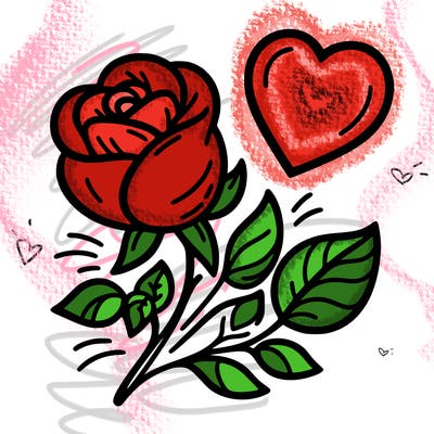 rose and heart