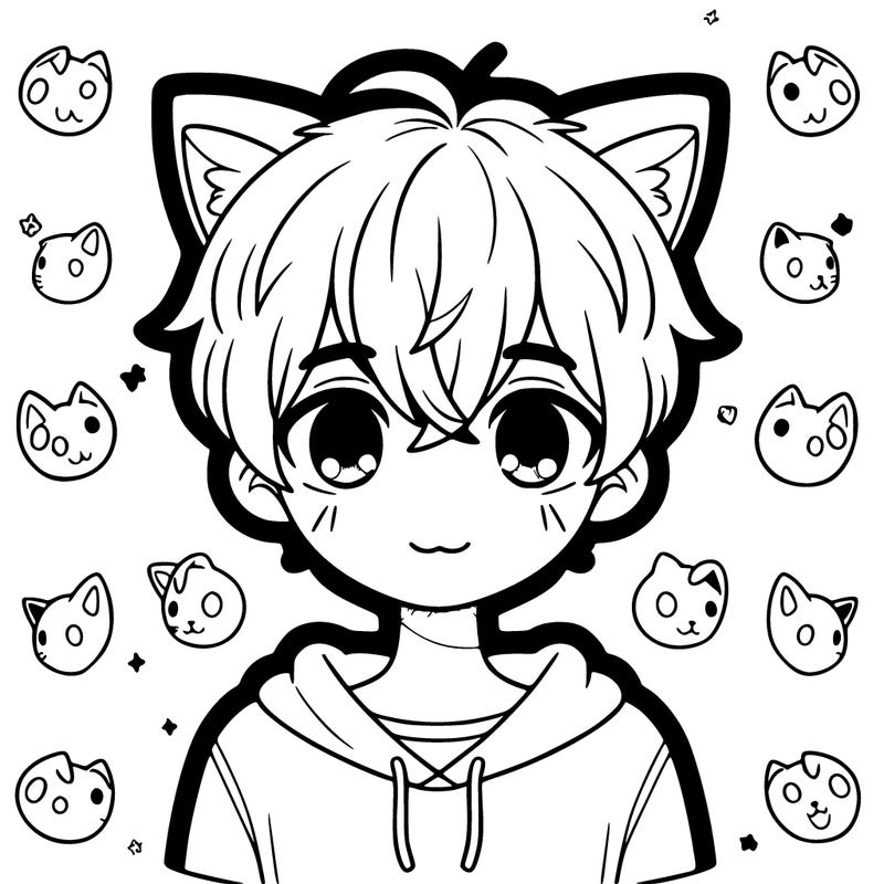 boy with cat ears