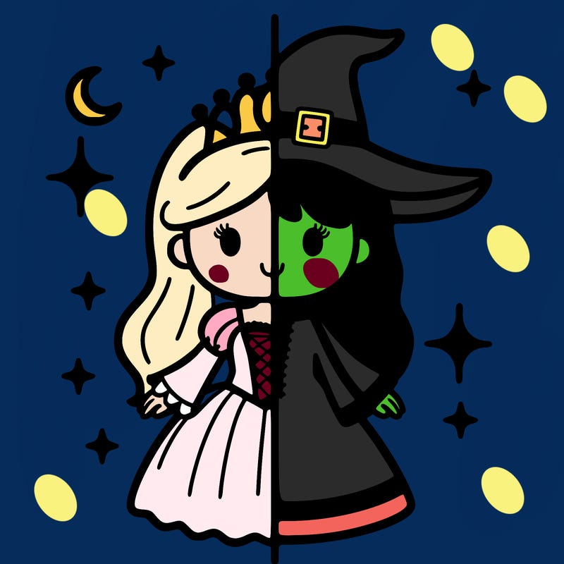 split princess and witch