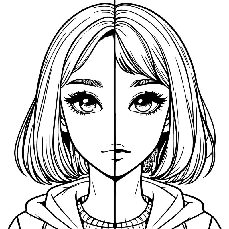 split realistic girl