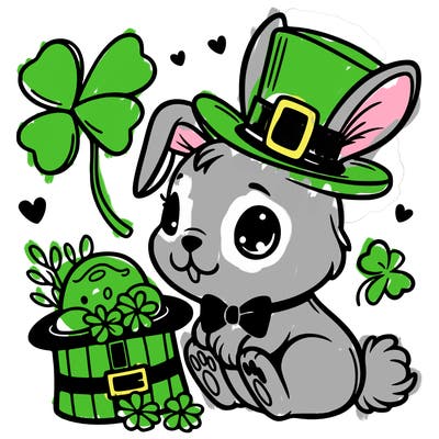 st. patrick's day, bunny.