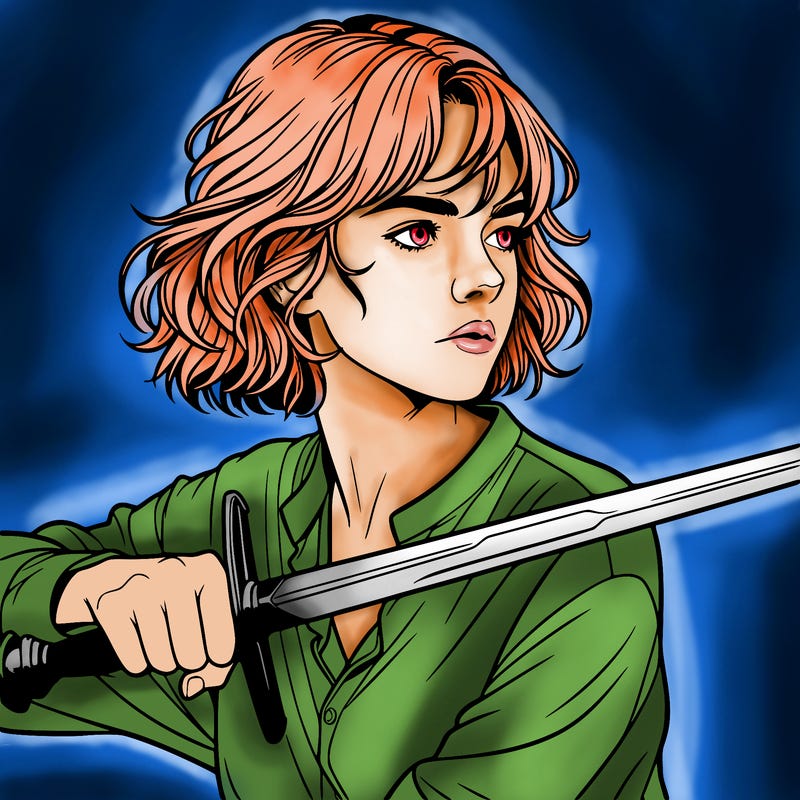 realistic girl with a sword