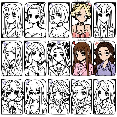 girls that look diffrent anime