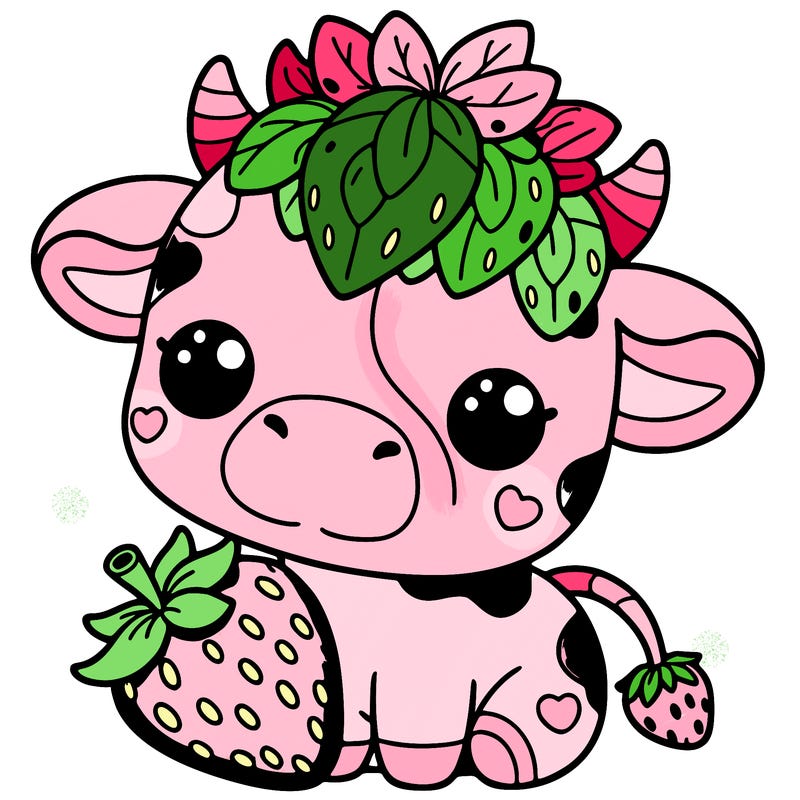 cute strawberry cow