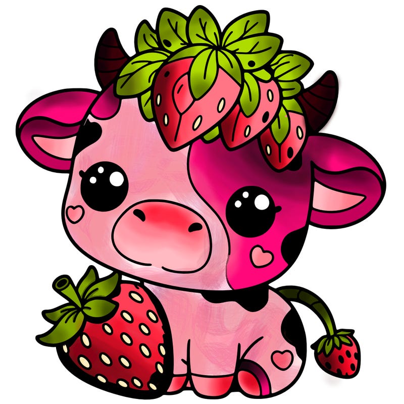 cute strawberry cow