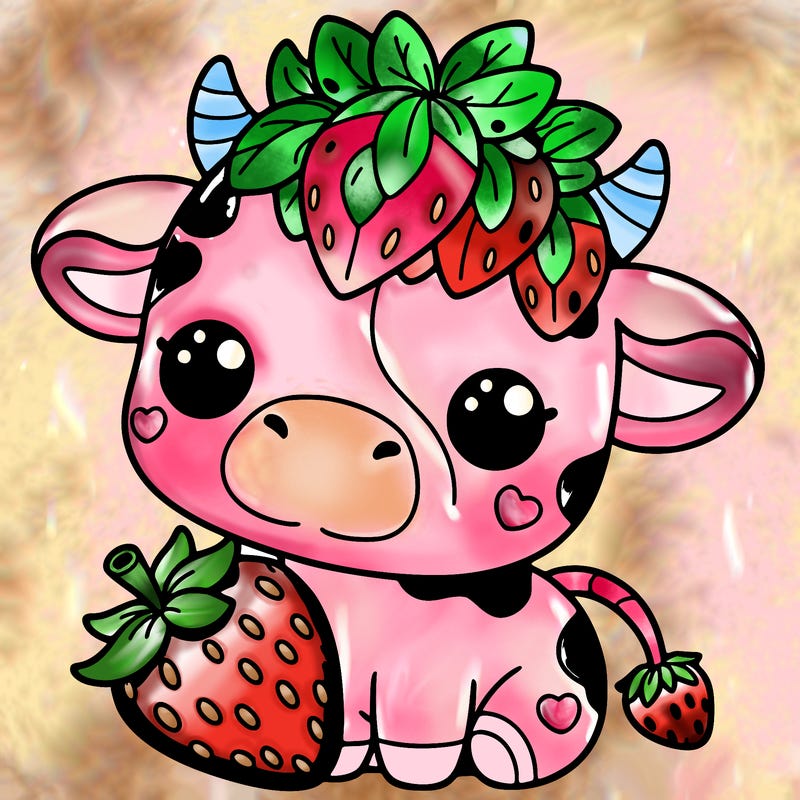 cute strawberry cow