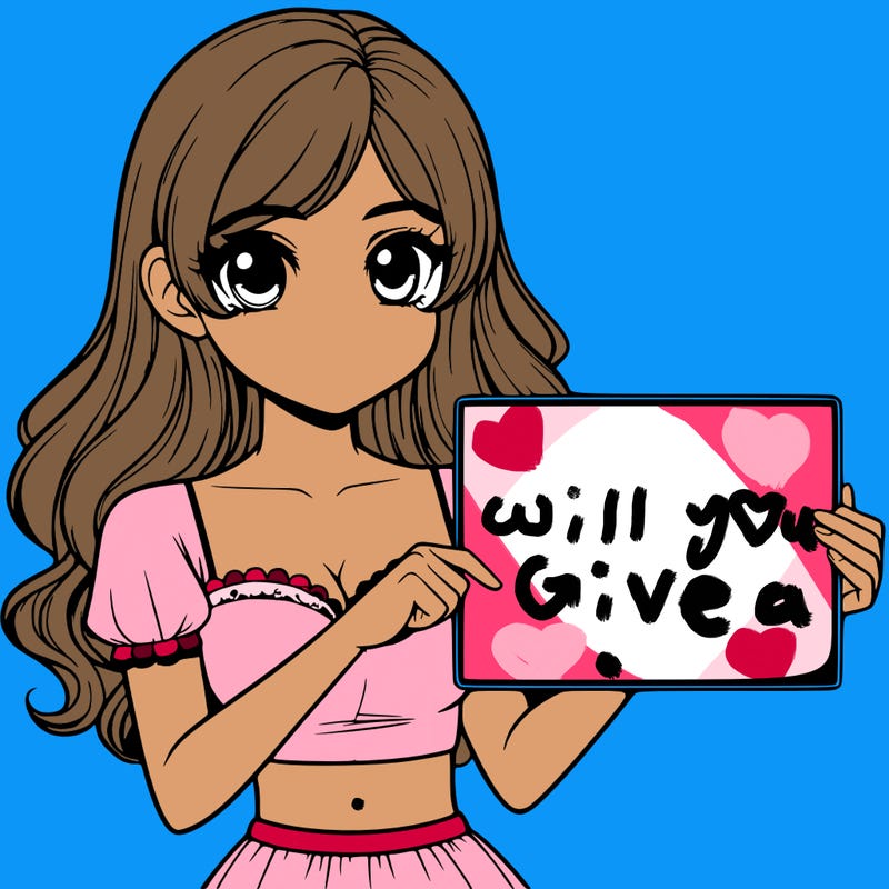 realistic pretty girl holding blank sign