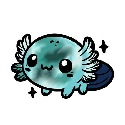 cute easy baby axolotl