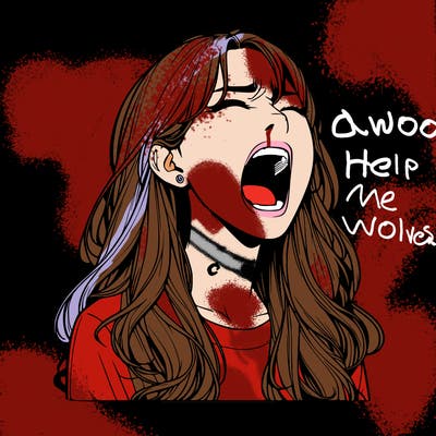 screaming realistic, girl