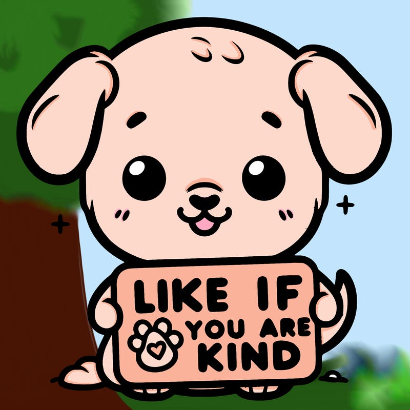 make a sign that says like if you are kind with a cute little dog