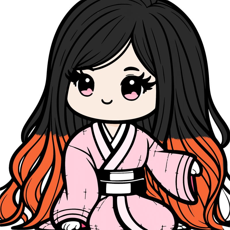 long haired girl in a kimono