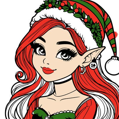 christmas girl elf realistic