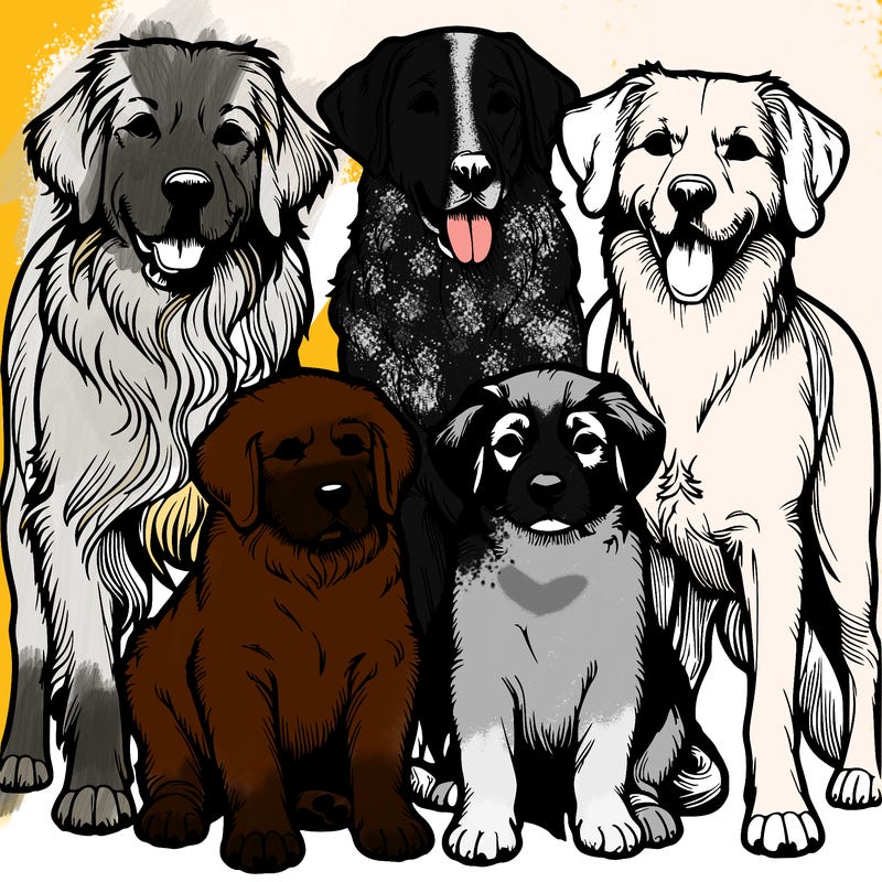 a group of dogs realistic