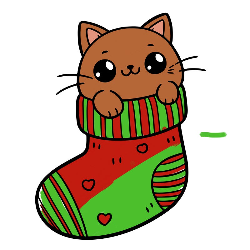 cute cat in a sock