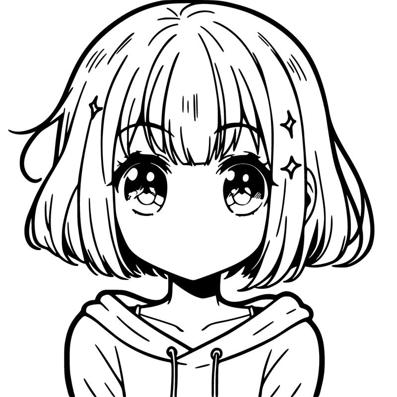girl with short hair with bangs anime