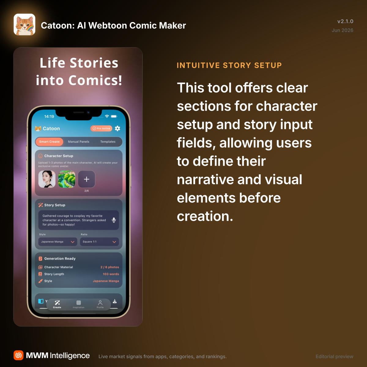 Catoon: AI Webtoon Comic Maker - Graphics & Design App | MWM