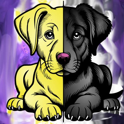 realistic dog split picture