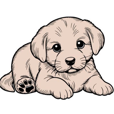 a cute realistic puppy