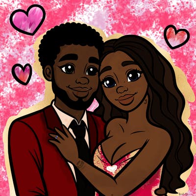 black man and white women in love realistic