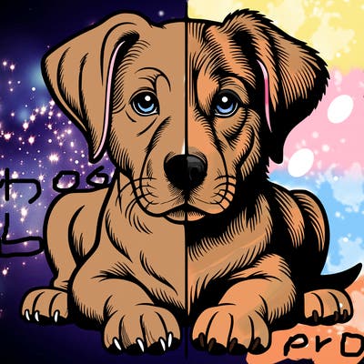 realistic dog split picture