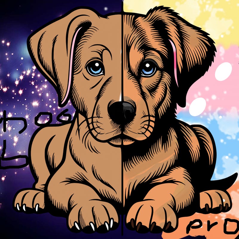 realistic dog split picture