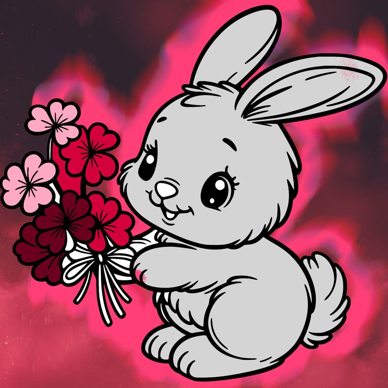 bunny with a bunch of clover