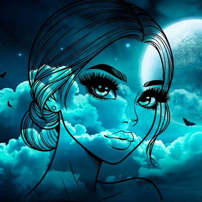 realistic girl with lashes