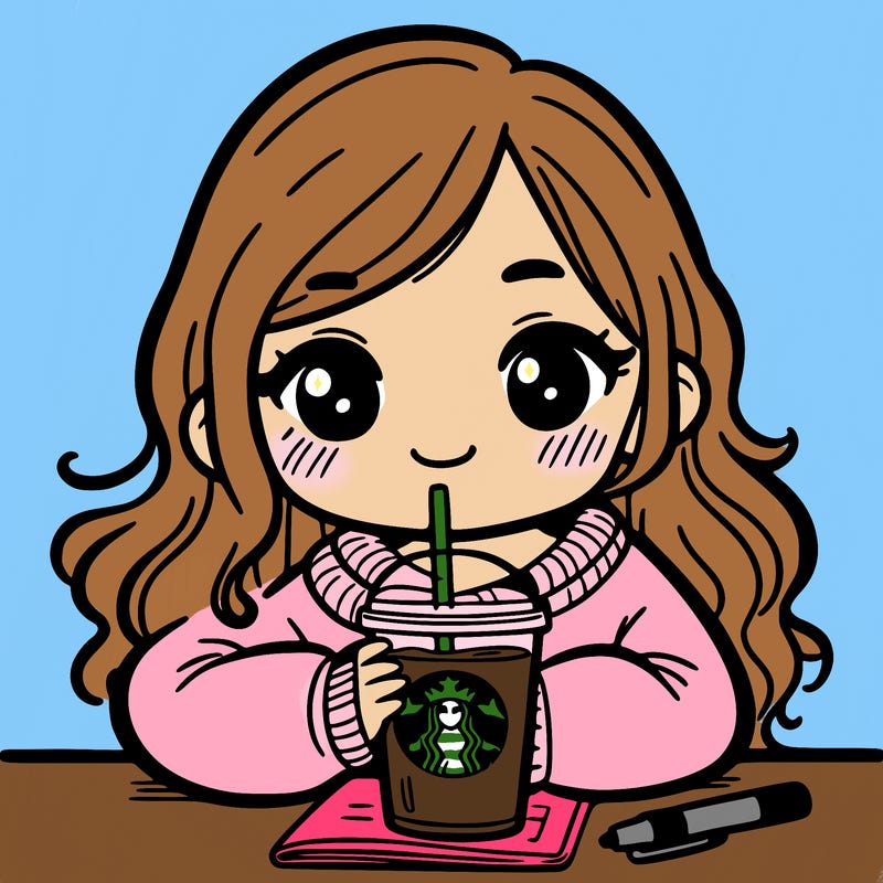 a girl drinking starbucks