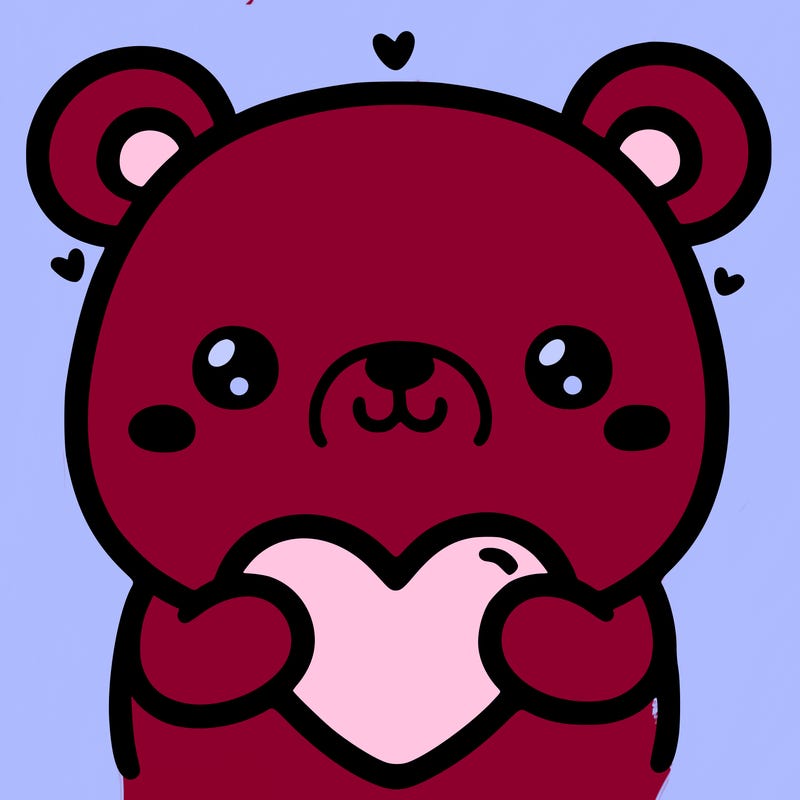 -cute bear with cute heart