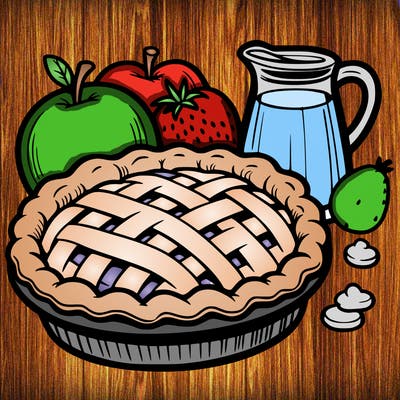 a pie of food