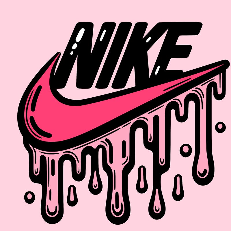 dripping nike logo