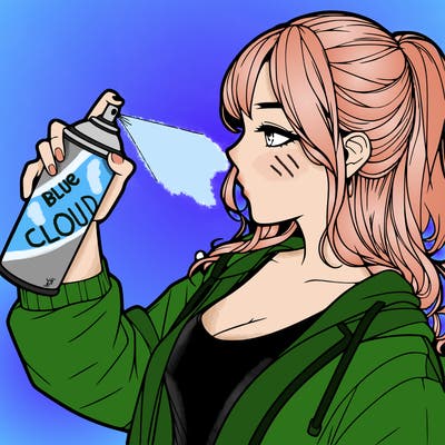 a realistic girl spray, painting