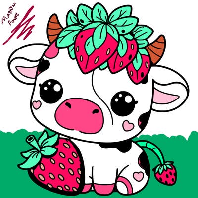 cute strawberry cow